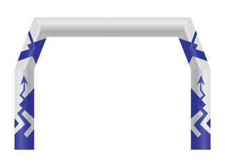 Inflatable arch. Template for advertising arch. Suitable for events, races, marathon or other sports. Marathon start or finish entrance. Vector illustration