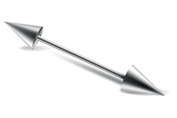 Piercing jewelery icon. Body metallic accessories. Beauty decoration, earring. Modern shape design. Vector illustration on white background