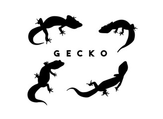 gecko vector,  silhouette style, clean and simple