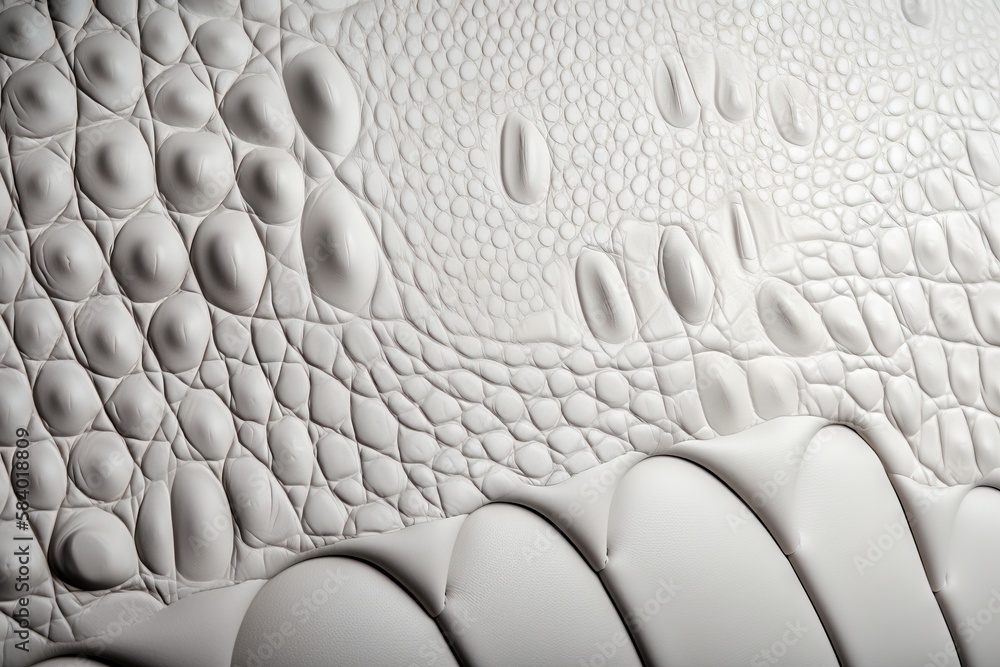 Poster a white wall with a pattern of white circles on it. generative ai