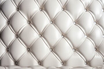  a close up of a white leather upholstered wall.  generative ai