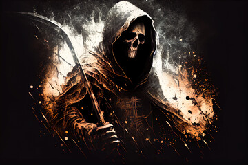 Grim Reaper. Generative AI, Generative, AI - obrazy, fototapety, plakaty