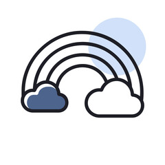 Rainbow and cloud vector icon. Weather sign