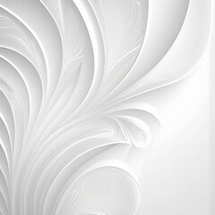 White Textured Desktop Wallpaper with delicate swirls flowing from the bottom left, created using Generative AI Art 