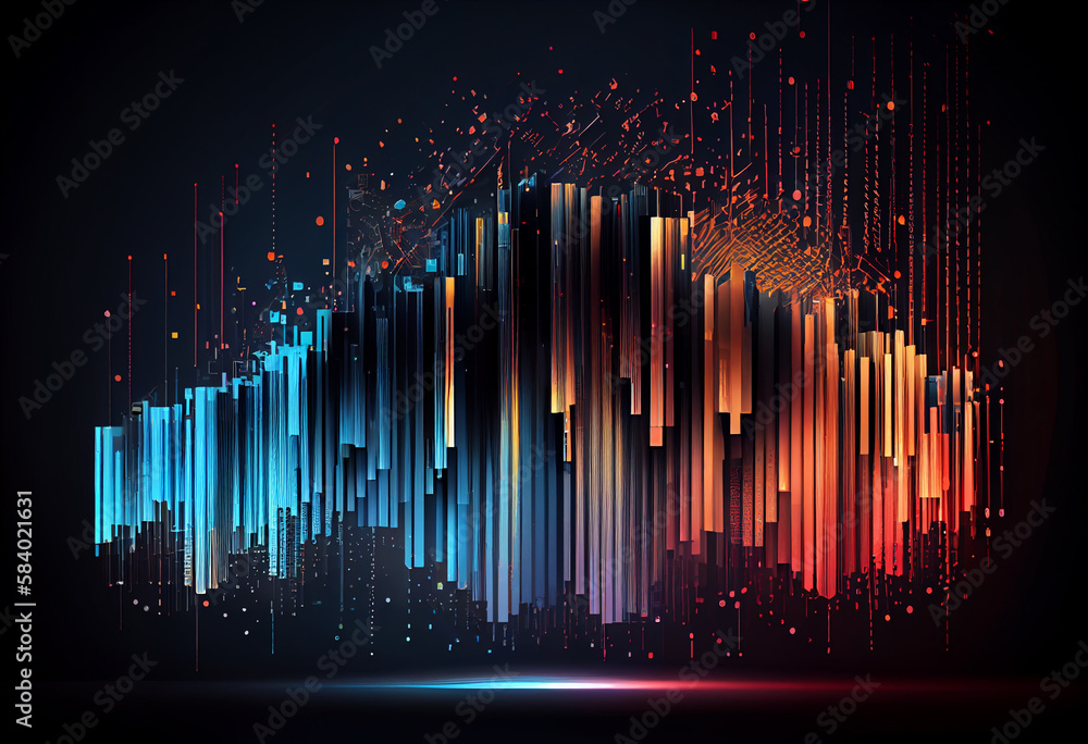Poster abstract technology big data background concept. generate ai.