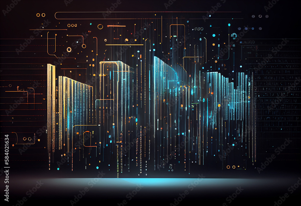 Aufkleber abstract technology big data background concept. generate ai.