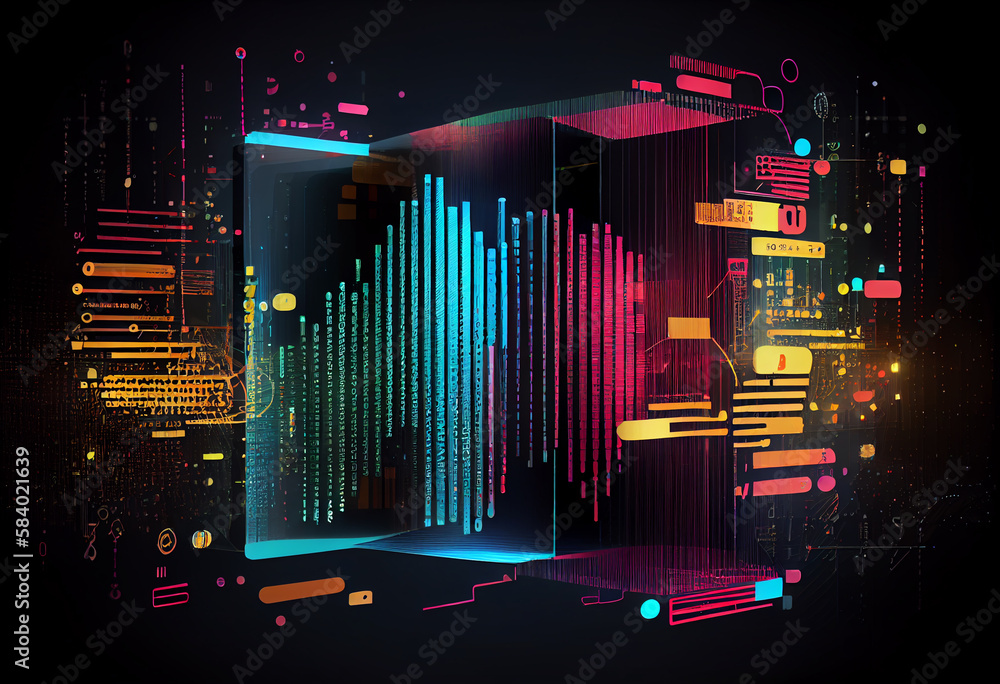Poster abstract technology big data background concept. generate ai.