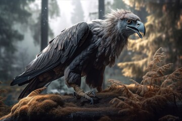 Fototapeta premium Hippogriff creative illustration. AI generated