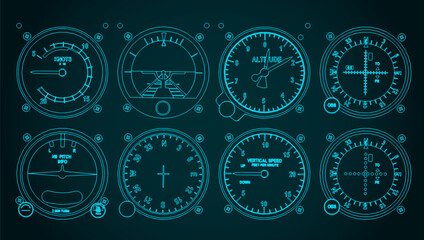 Airplane control panel illustration