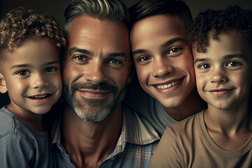 LGBT family concept. Family portrait. generative AI