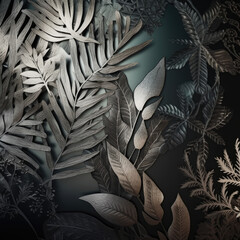 Metallic Plants Backdrop Style - Metal Plants Backgrounds Series - Metal Plants Style created with Generative AI technology