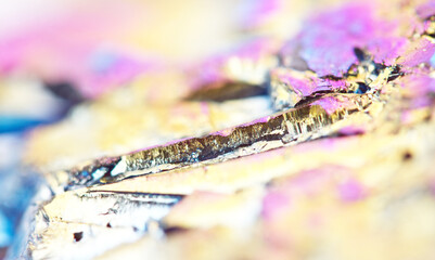 Thin layer of the titan on a quartz surface Macro