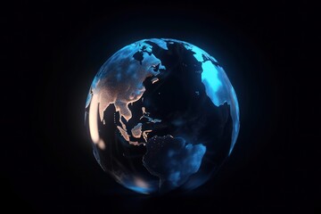 Fototapeta na wymiar globe view from space realistic illustration planet science generative ai
