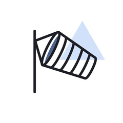 Windsocks hanging airport vector icon. Weather sign