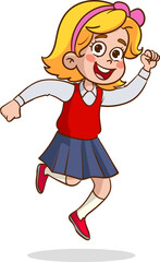 happy jumping children cartoon vector cartoon vector