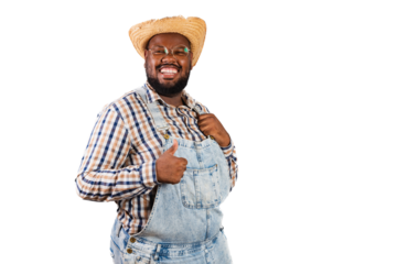 brazilian black man wearing country clothes from festa junina, festa de são joão. arraiá, sign of like, positive, approval.