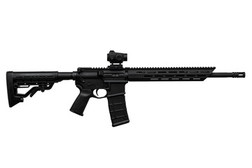Modern automatic rifle isolated on white background. Weapons for police, special forces and the...