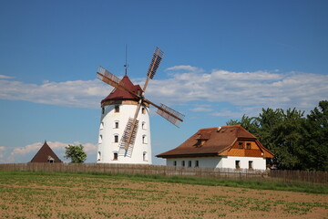 Historic windmill in the village of Vrátno, Czech Republic