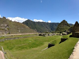 garden in the inca city of machu picchu peru