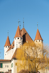 Fototapeta na wymiar Beautiful Thun castle in the city center in Switzerland