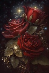 background with red rose