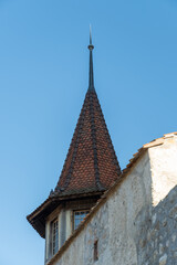 Fototapeta na wymiar Little tower at the Thun castle in Switzerland