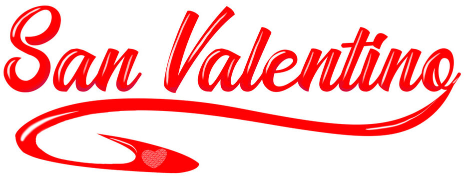Red San Valentino written - quote italian -  png - ideal for website, email, presentation, advertisement, image, poster, placard, banner, postcard, ticket, logo, engraving, slide, tag