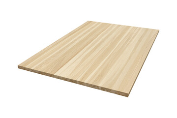 furniture board made of solid oak lamellar on a white background