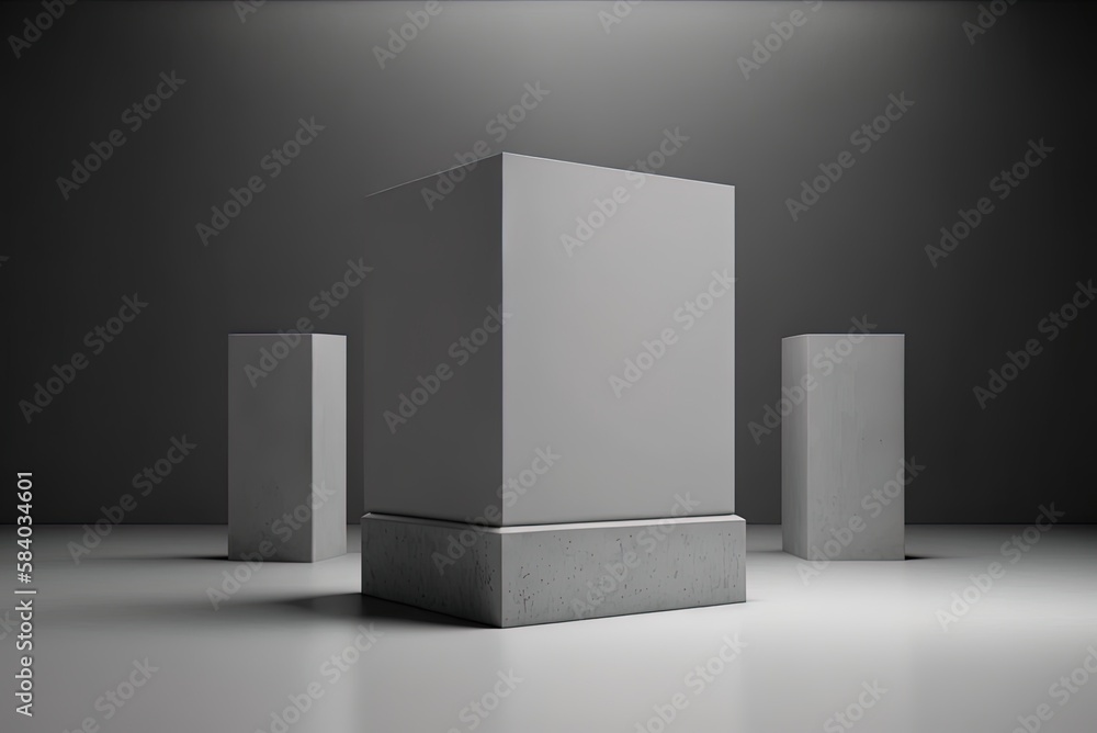 Poster simple concrete podium for use as a backdrop in an illustration Generative AI