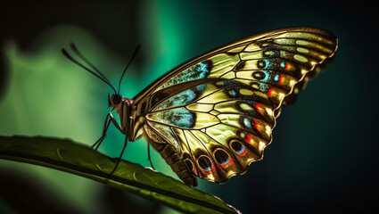 butterfly on leaf, Generative AI