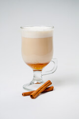 cup of cappuccino isolated on white background