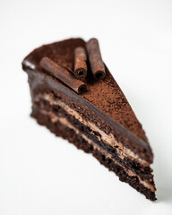 chocolate cake isolated on white background