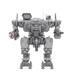 heavy mech in white background