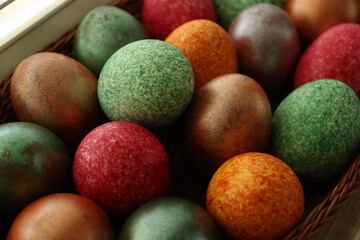 easter eggs in a basket