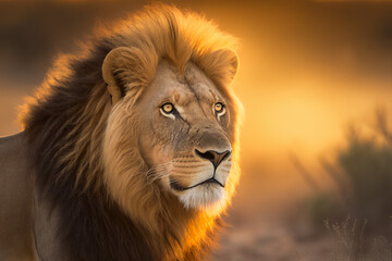 Fototapeta na wymiar lion head generative ai