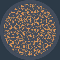 Round Large motif leaves pattern vector Carpet design