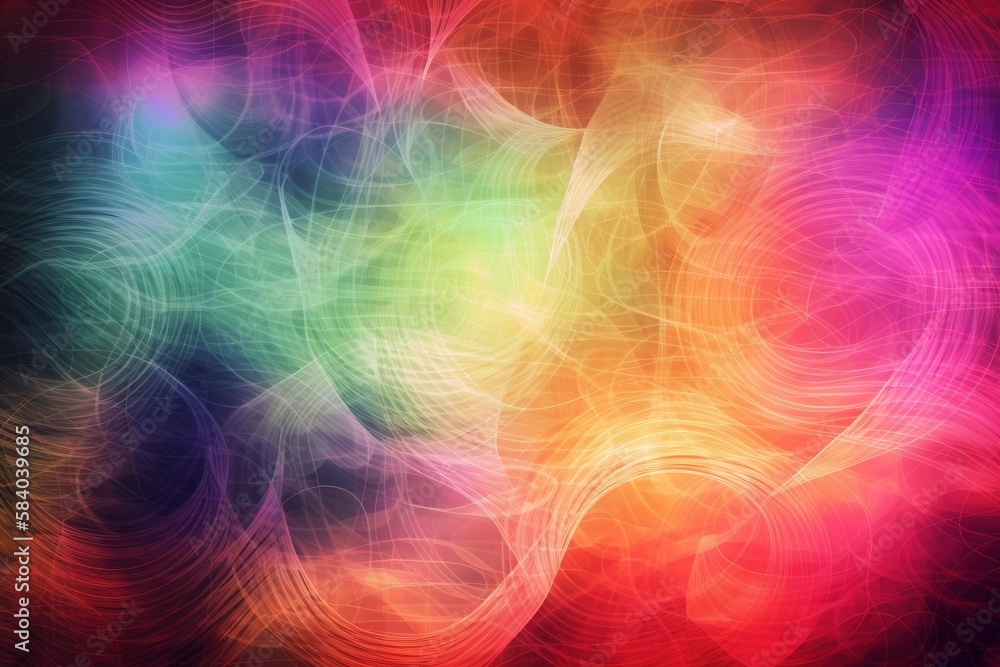 Poster  a colorful abstract background with a blurry image of circles.  generative ai