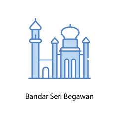 Bandar Seri Begawan icon. Suitable for Web Page, Mobile App, UI, UX and GUI design.