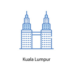 Obraz premium Kuala Lumpur icon. Suitable for Web Page, Mobile App, UI, UX and GUI design.