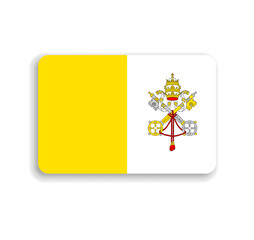 Vatican City flag - flat vector rectangle with rounded corners and dropped shadow.