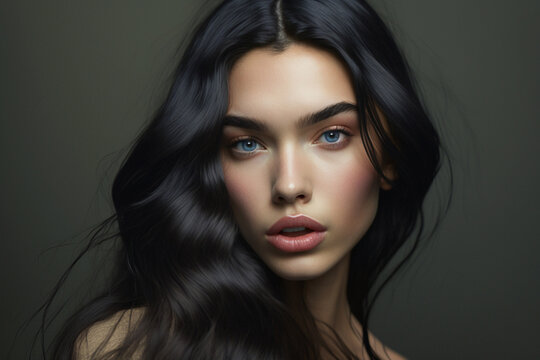 Beautiful woman beauty close-up portrait. Generative AI