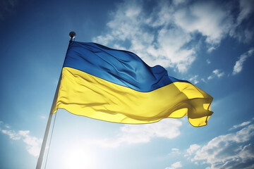 Photography of the Ukraine Flag, created with generative AI