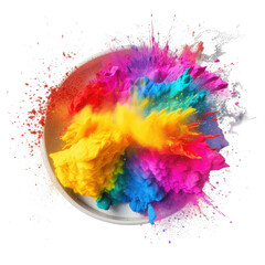 Vivid colorful powder splash. Illustration AI Generative.