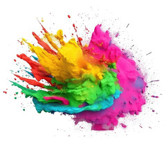 Vivid colorful powder splash. Illustration AI Generative.