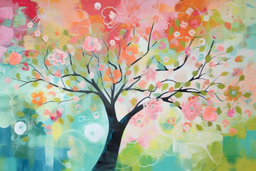 Colorful abstract tree