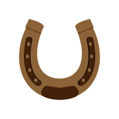Horseshoe.Brown horseshoe isolated on white background
