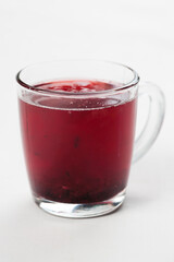glass of cranberry juice
