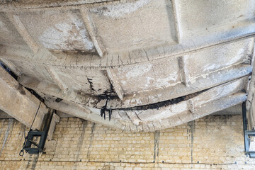 Deflection, cracked and collapse of ribbed slabs from high temperatures after a fire