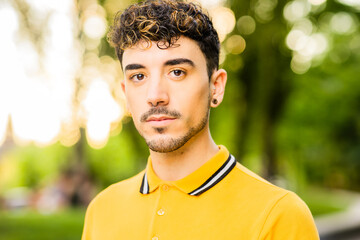 young lifestyle latin american lgbq homosexual hispanic man. gender identity portrait