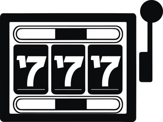 Lucky seven 777 slot machine. Vegas casino game. Chance of luck on gambling. Win jackpot money.